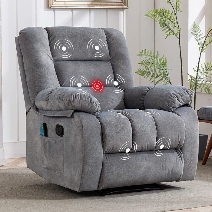 Overstuffed Massage Recliner Chair with Heat