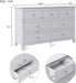 Solid Wood 3-Pc Bedroom Furniture Set, White, Queen
