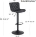 Black Adjustable High Back Barstools, Set of 2