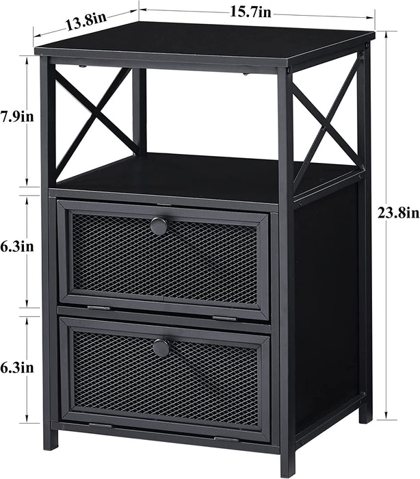 X-Design Retro Black Nightstand