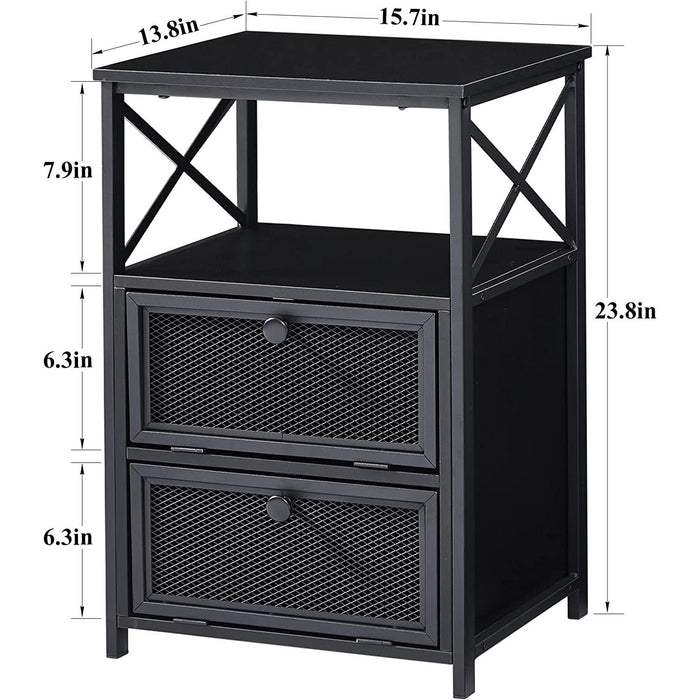 X-Design Retro Black Nightstand