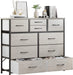 Grey 4 Drawer Chest of Drawers with Wood Top and Nightstand