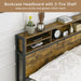 Full Metal Platform Bed Frame with Bookcase Headboard