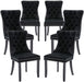 Black Velvet Tufted Dining Chairs Set of 6