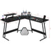 Sturdy L-Shaped Gaming Desk with Monitor Riser