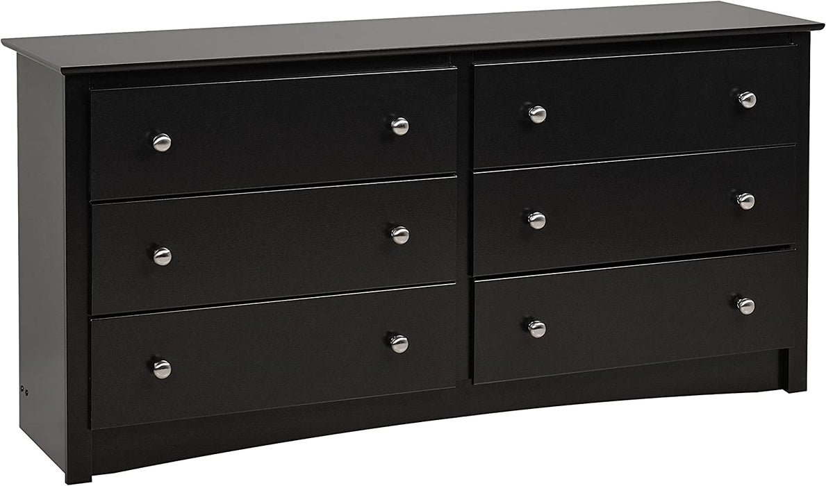 Black Sonoma 6 Drawer Double Dresser