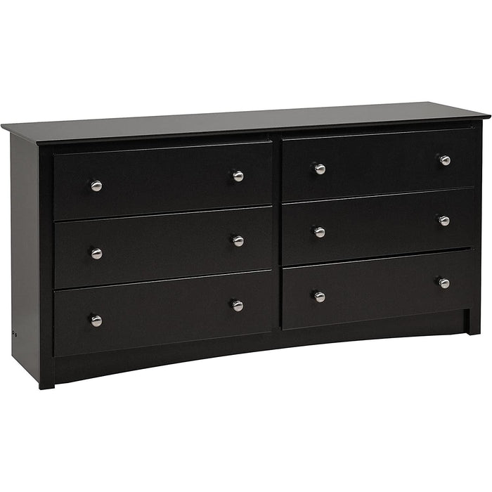 Black Sonoma 6 Drawer Double Dresser