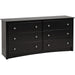 Black Sonoma 6 Drawer Double Dresser