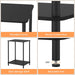 Industrial 2-Tier Nightstands Set of 2, Black