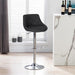 Black Counter Height Bar Stools Set of 2 PU Leather