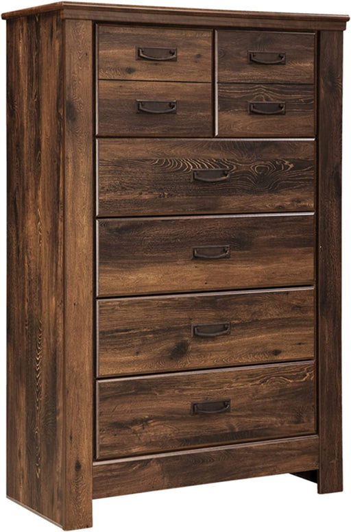 Rustic Dark Brown 5-Drawer Chest