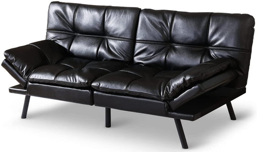Modern Black Futon Sofa Bed with Memory Foam