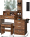 Large Rustic Brown Vanity Set with Charging Station