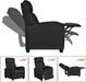 Fabric Push Back Recliner Chair, Pocket Spring, Matte Black