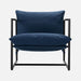 Navy Metal Armchair with Shredded Foam Cushioning