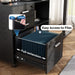 Mobile Black File Cabinet with Lock - DEVAISE