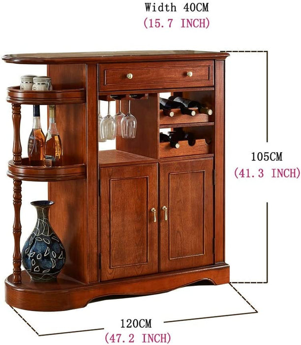 Black Walnut Buffet Server with Wine Cabinets