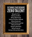 Zero Talent: Motivational Wall Art for Success