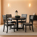 Gray 5-Piece round Dining Set with 1 Table and 4 Chairs