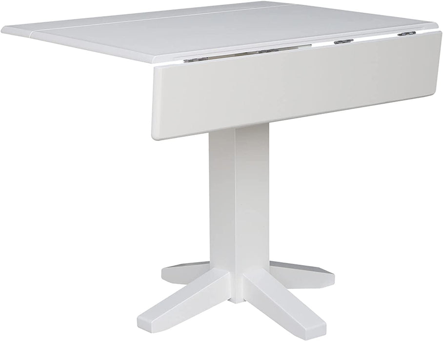 Square Dual Drop Leaf Dining Table, 36", White