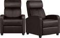 Set of 2 PU Leather Padded Recliner Chairs