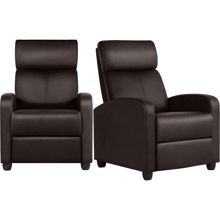 Set of 2 PU Leather Padded Recliner Chairs