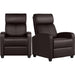 Set of 2 PU Leather Padded Recliner Chairs