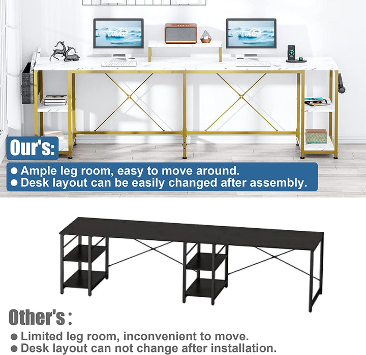 95″ Reversible L-Shaped Desk with Storage and Accessories