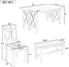 6 Piece Foldable Dining Set for 6 with Bench, Gray