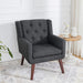 Grey Button-Tufted Accent Chairs for Living Room