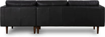 Onyx Black Italian Leather Sectional Sofa