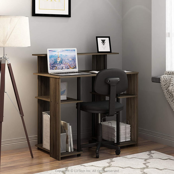 Simple Writing Desk in Walnut/Black Design