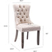 Beige Velvet Ring Pull Trimmed Dining Chairs Set of 6
