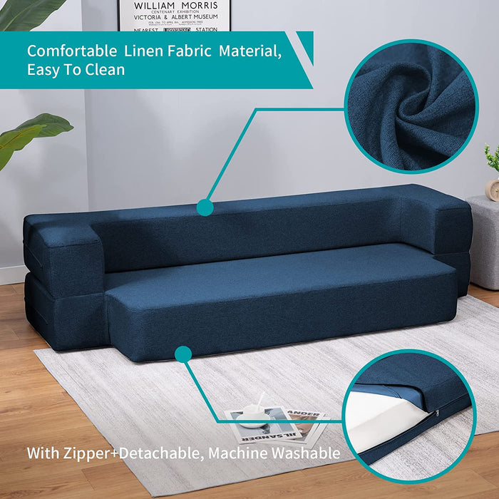 Convertible Queen Sofa Bed in Navy Blue
