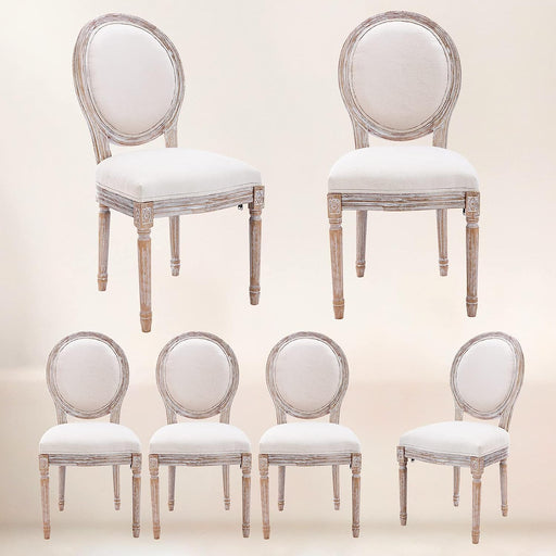 Beige French Country Accent Dining Chairs Set of 6