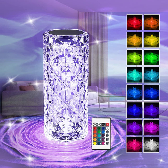Color Changing Crystal Table Lamp with Touch Control