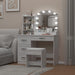 White Vanity Set with Lights and 4 Drawers