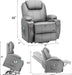 Gray Power Lift Recliner with Massage & Heat