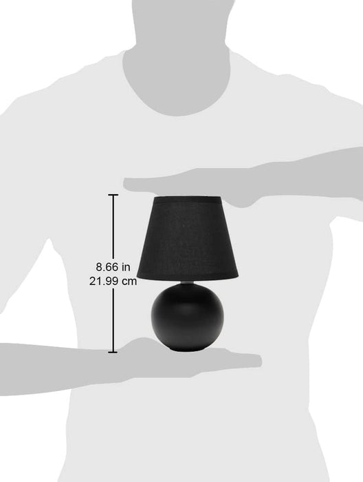 Mini Ceramic Globe Table Lamp Set in Black