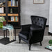 Black Velvet Wingback Chairs with Pillows (Set of 2)