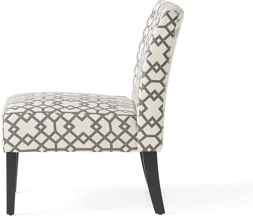 Grey Geometric Accent Chair by Christopher Knight Home