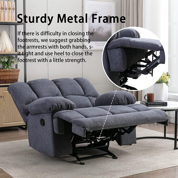 Oversized Rocker Recliner Chair, Grey