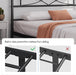 Metal Queen Size Bed Frame, Platform, Curved Design Headboard/Footboard