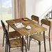 Metal and Wood Rectangular Dining Set