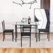 Glass Kitchen Table Set for 4 with Modern Metal Legs