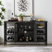 Industrial Wine Bar Cabinet with Storage