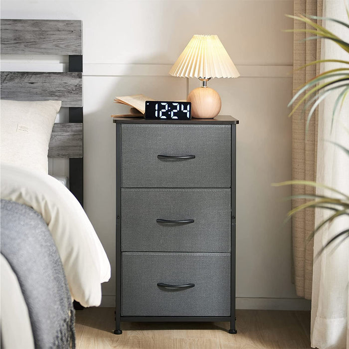 Charcoal Grey/Dark Walnut 3-Drawer Dresser