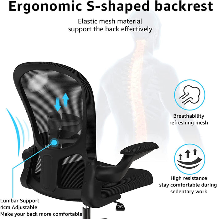 Breathable Mesh Swivel Chair with Lumbar Support