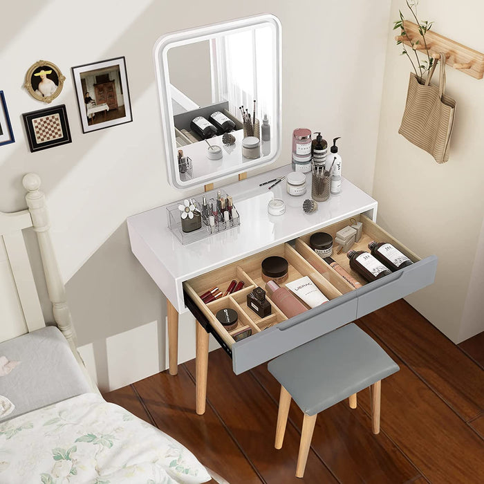 Vanity Table Set with Adjustable Mirror