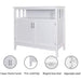 White Buffet Cabinet with 2 Doors and Adjustable Shelf